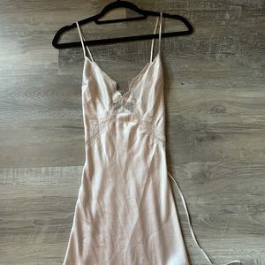 Blush pink silk dress
